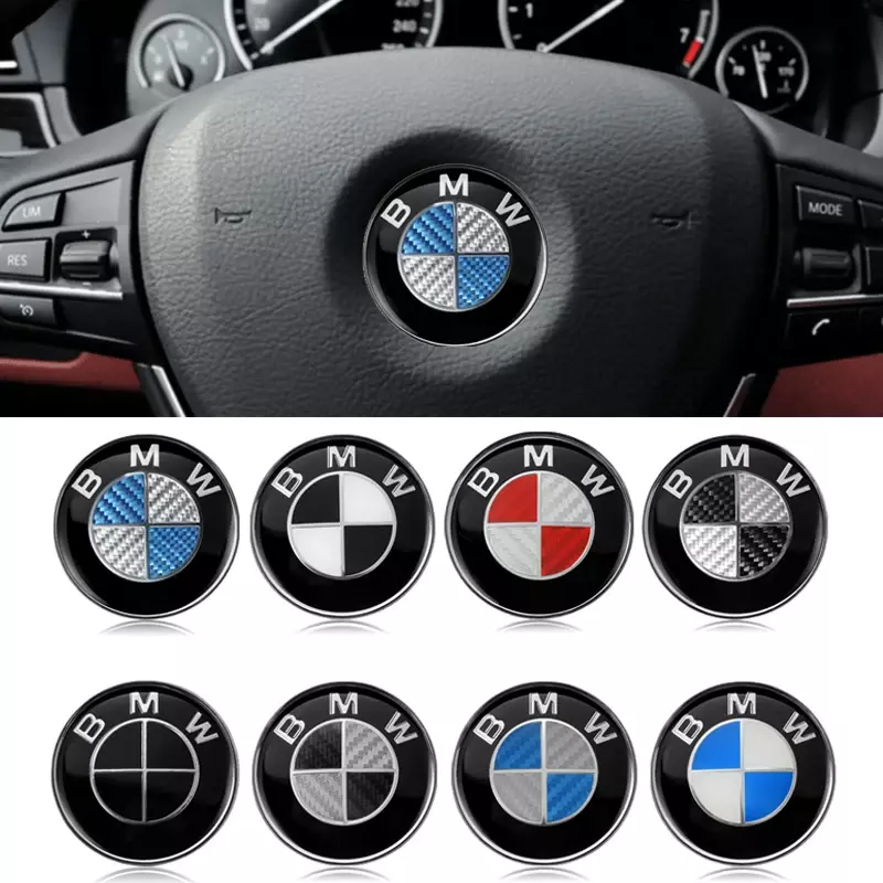 Insignia para volante de coche, pegatina con emblema para BMW E36, E46, E53, E90, E60, E61, E93, E87, X1, X3, X5, X6, F30, F20, F10, 1 piezas, 45mm