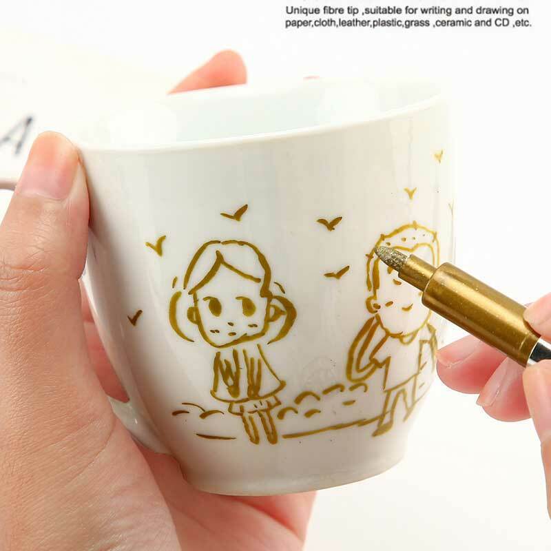 Акриловый Золотой Серебряный маркер для рисования, искусственная ручка для камня, керамики, стекла, ткани, кожи, рисование рисования, DIY искусства и ремесла