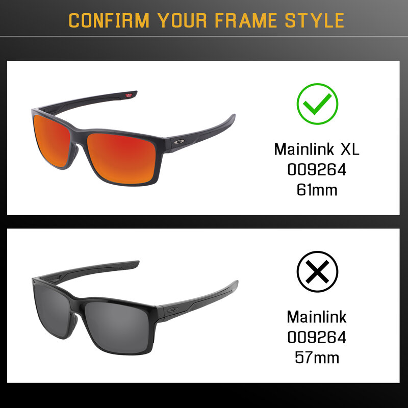 Bwake-lentes polarizadas de repuesto para gafas de sol, lentes de sol, montura de lentes de sol, con múltiples opciones, para-Oakley Mainlink XL OO9264