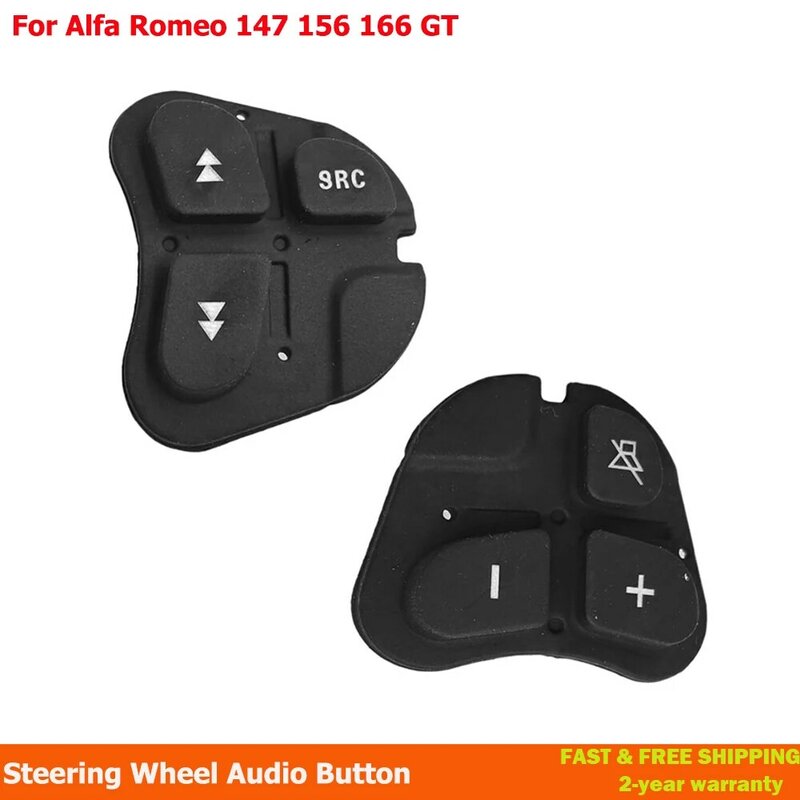 Misura per Alfa Romeo 147 156 166 GT pulsante Audio per volante in gomma multifunzione per auto