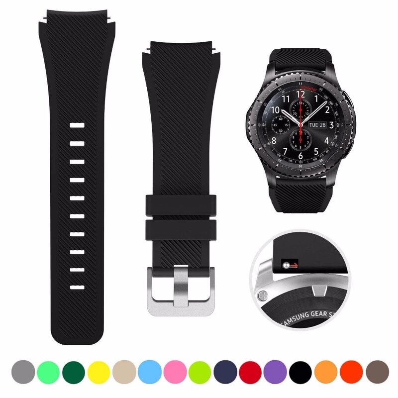 Bracelet en silicone pour Samsung Galaxy Watch, Bracelet, Active 2, Gear S3, 4, 5, 6, 5 Pro Classic, 44mm, 40mm, 42mm, 46mm, 43mm, 47mm, 20mm, 22mm