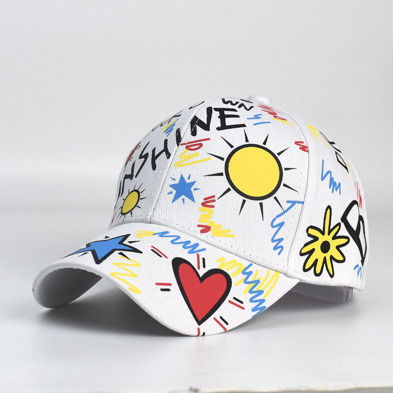 Gorra de béisbol con estampado de letras para hombre y mujer, gorro deportivo con estampado de grafiti, estilo hip hop, unisex
