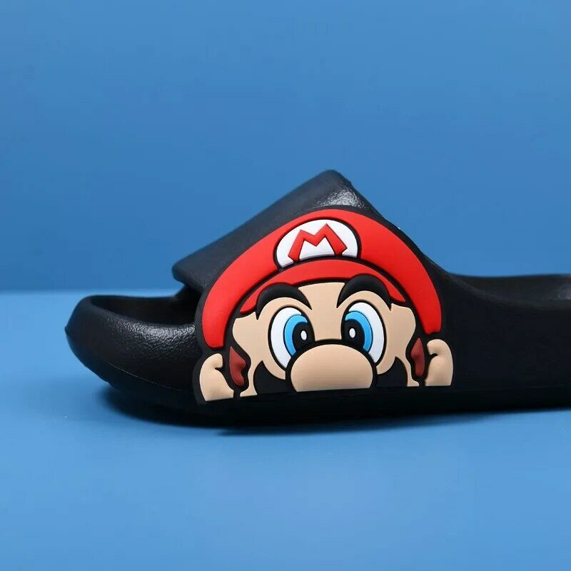 Super Mario Bros-Pantoufles douces, confortables, respirantes et pratiques, pour parents et enfants