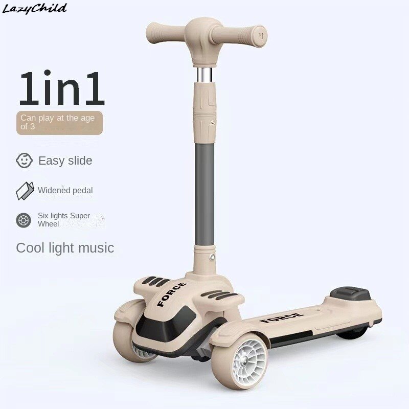 Lazychild New Scooter Children 1-3-6-12 Years Old Kids Baby Girl Pedal Scooter Skateboard Six-in-one Skateboards Bike Equilibrio
