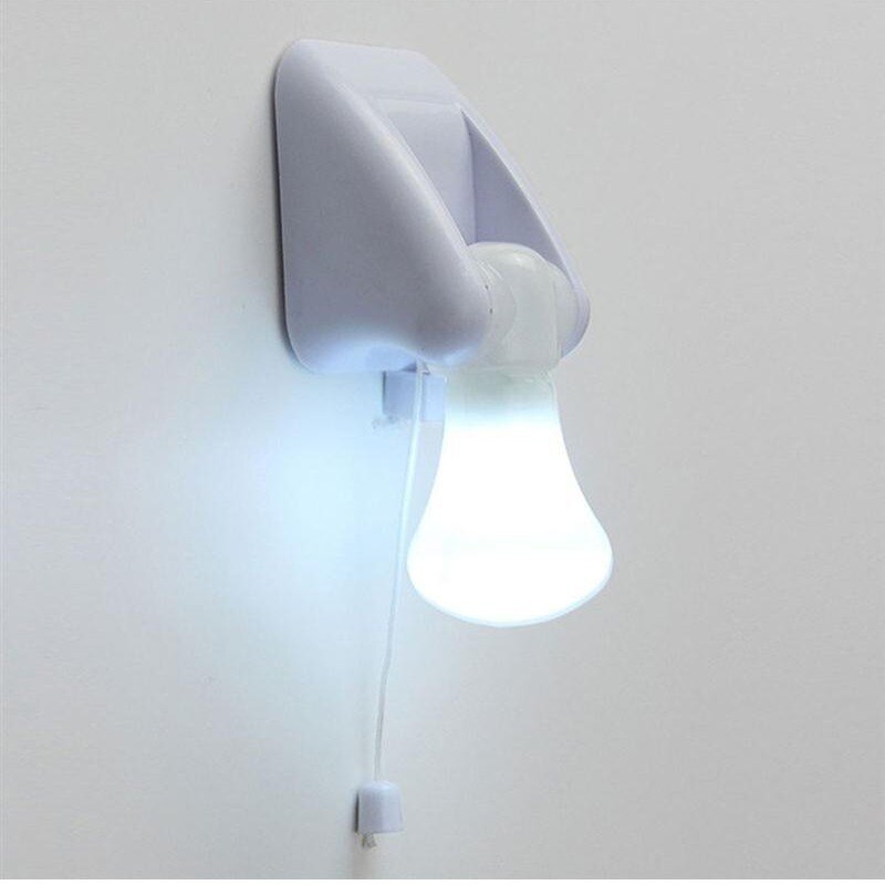 LED سحب الحبل جدار أضواء ليلية حجرة خزانة الجدول مصباح لمبة ذاتية اللصق للمنزل المرحاض إضاءة غرفة النوم بطارية تعمل