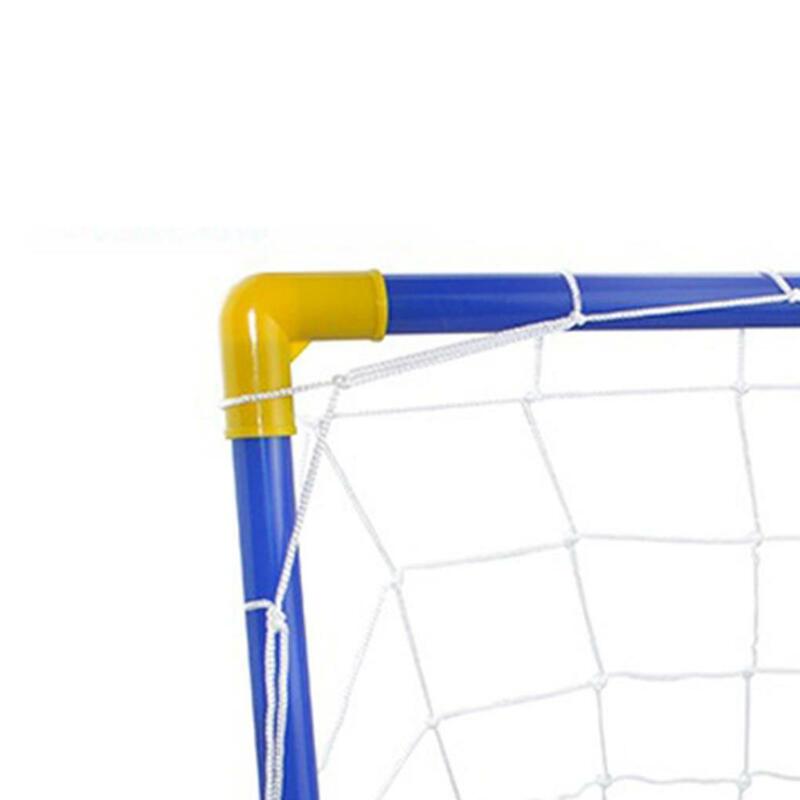Folding Mini Football Soccer Ball Plastic Goal Post Net Set Kids Child