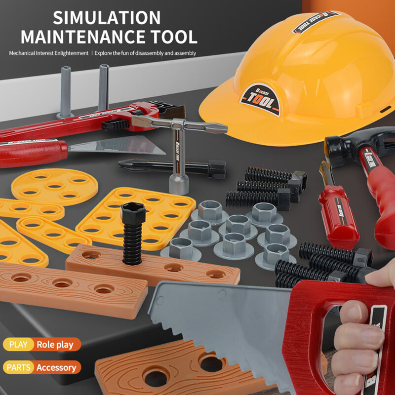 Conjunto de ferramentas de simulação infantil, Chainsaw Repair Screwdriver, Play House Toys, presente de aniversário do menino, 35 pcs