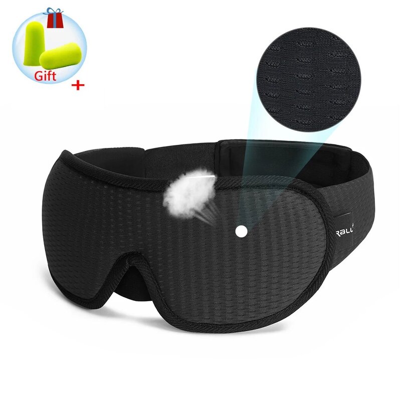 Máscara de sono 3D para viagens, Block Out, máscara leve para os olhos, ajuda suave para dormir, sombra respirável, Slaapmasker noturno