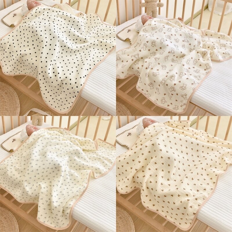 Детское одеяло, 4-слойное хлопковое банное полотенце для новорожденных, воздухопроницаемое одеяло с запахом, покрывало 25 х35 дюймов