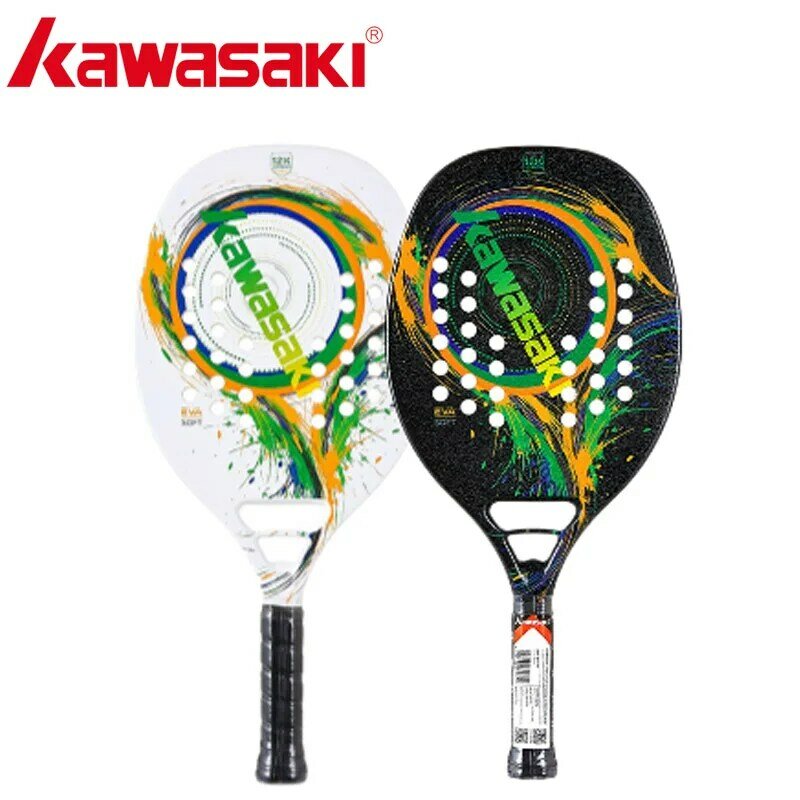 Raqueta de tenis de playa Kawasaki 12K, raqueta de fibra de carbono de cara suave, paleta de tenis con bolsa protectora, cubierta H6