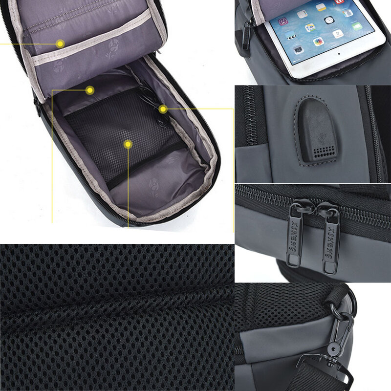 Ngực Túi Chống Nước Đeo Chéo Túi Đeo Vai Cổ Daypack Có Túi Kèm Cổng Sạc USB Dành Cho Nam Nữ Sling Daypack