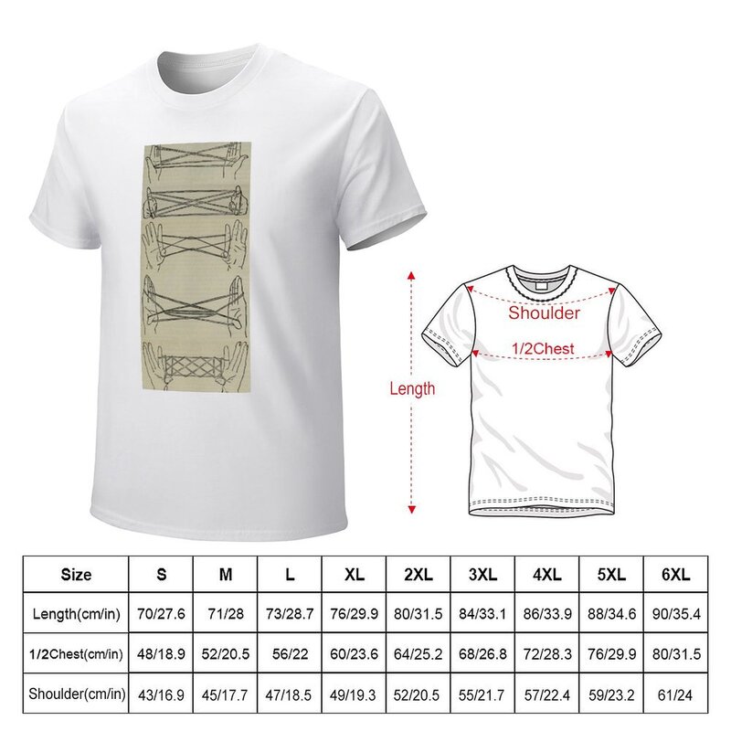Vintage Cat's Cradle Diagram T-shirt anime clothes sublime T-shirts for men cotton