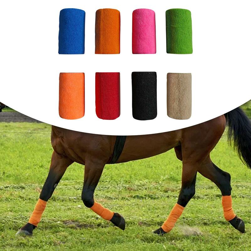 Vet Round Tape-Bande arina non tissée élastique pour jambe de cheval, bande athlétique ronde, adaptée aux chevaux et chats, sports pour animaux de compagnie, 4 po de large