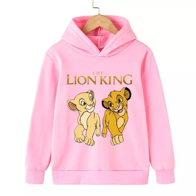 Disney Simba Men and Women Hoodies Graphic The Lion King Cartoon Boys Girls Printed Sweatshirt Children Tops Long-Sleeve Clothes