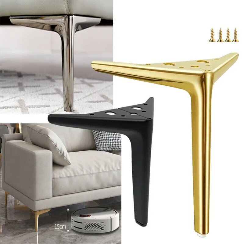 4Pcs/Set Metal 12/15/19/25cm Furniture Feet For TV Cabinet Sofa Coffee Table Bathroom Cabinet Drawer Cabinet Leg Support Feet