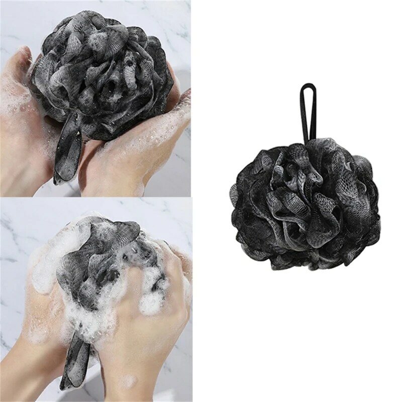 Bagno al carbone di bambù nero bagno per adulti fiore doccia morbida maglia schiuma strumento per la pulizia della palla da bagno accessori per il bagno Drop Shipping