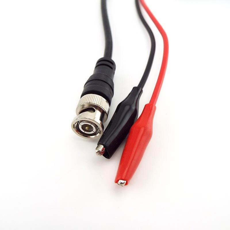 1M 5.0mm klip buaya kawat BNC laki-laki Plug ke Dual buaya klip osiloskop uji Probe kabel timah