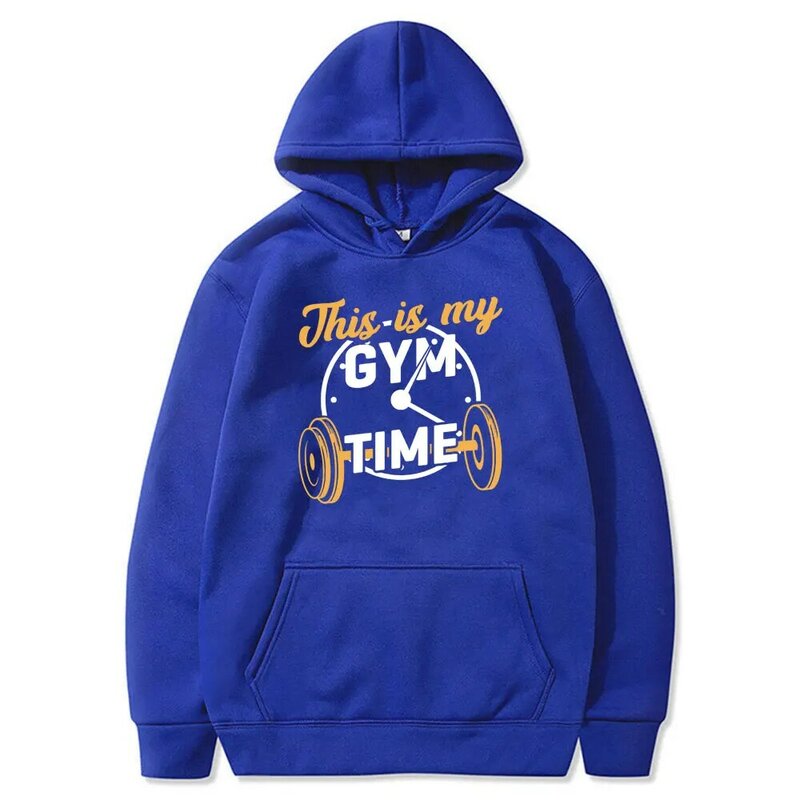 Funny This Is My Gym Time Meme Graphic Hoodie Male Fleece Cotton Sweatshirt Pullover Men Women Fitness Vintage Oversized Hoodies