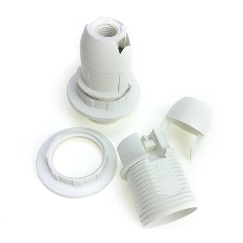 Mini Edisons Screw SES Practical E14 Base Light Bulb Lamp Holder Pendant Socket Lampshade Ring 250V 2A Black/White
