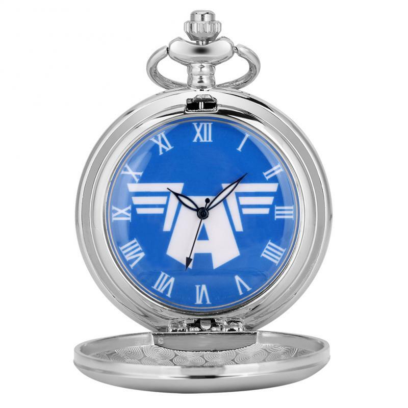 Marvel-reloj de bolsillo de cuarzo con escudo de Capitán América, reloj de Anime azul, números romanos, película, Cosplay, regalos