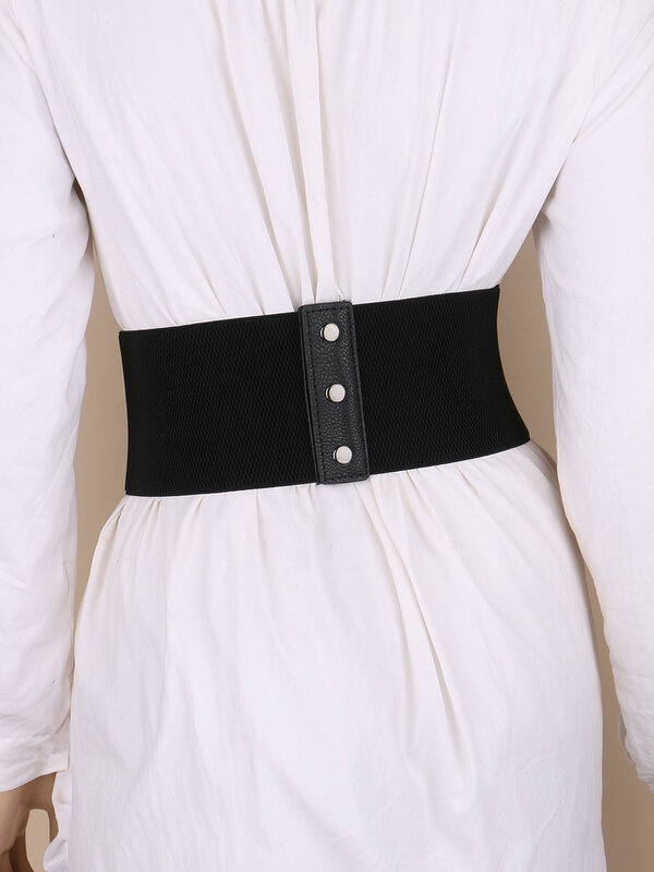 Vintage Touw Decorae Taille Elastische Dames Tailleband Dragen Buiten Slanke Uitvoering Zwarte Multi Size Riem Voor Vrouwen Op Jas Shirt