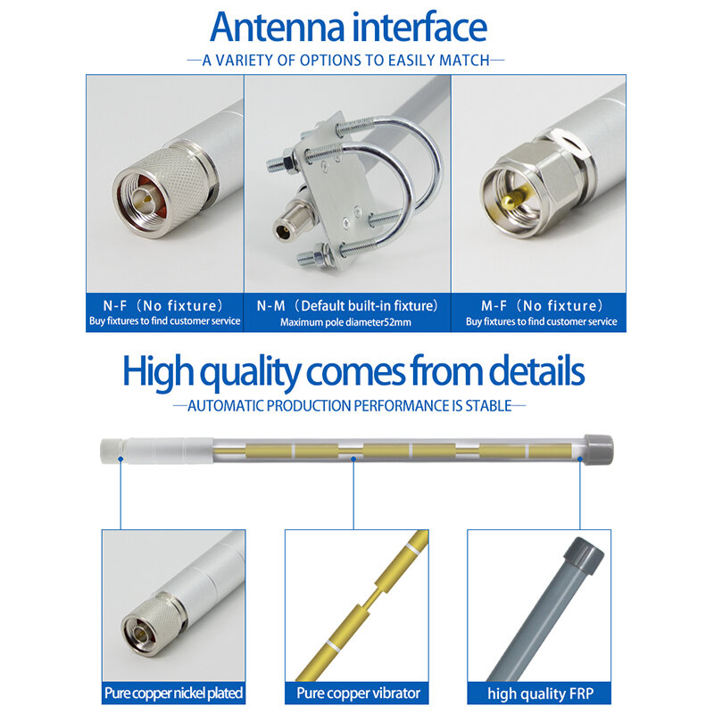 Antena exterior impermeável direcional da fibra de vidro da antena omni de 3700-4200 mhz para uma comunicação sem fio do sinal da malha de lorawan