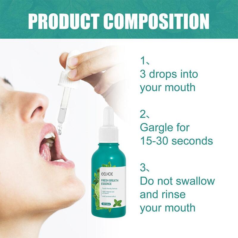 Ambientador de menta para la boca, esencia bucal portátil, sin azúcar, H9R3, 30ml