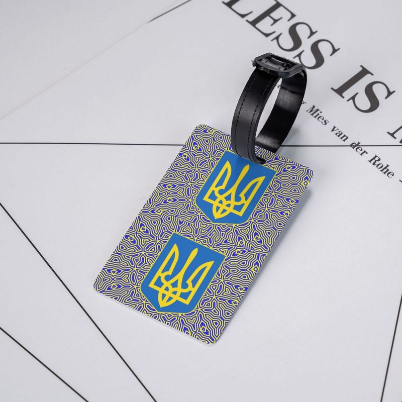 Ukraine Flag Luggage Tag Ukrainian Coat Of Arms Travel Bag Suitcase Privacy Cover ID Label