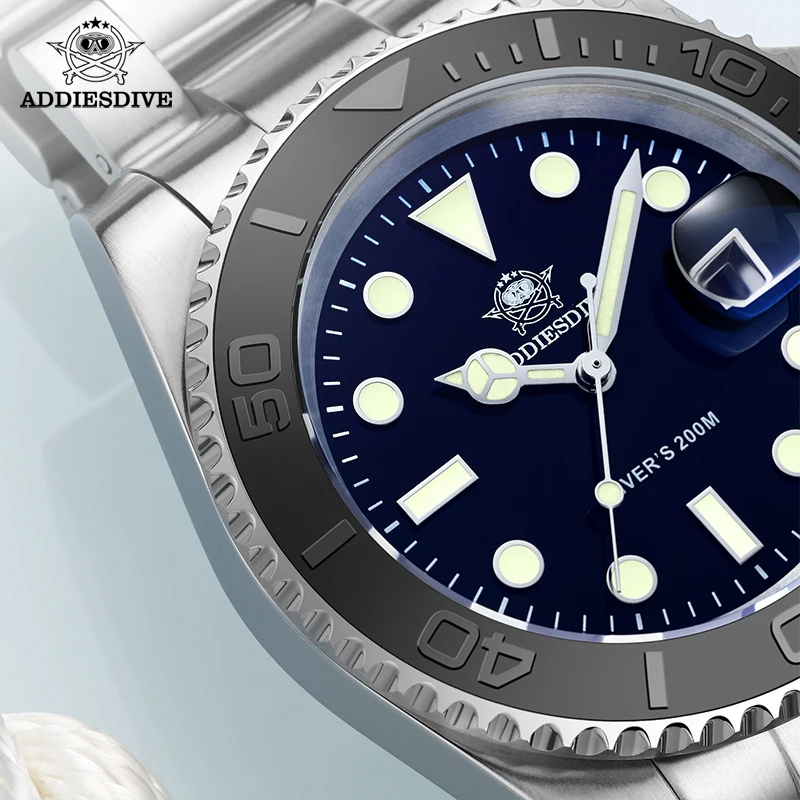 Мужские часы ADDIESIDVE BGW9, супер светящиеся часы с календарем, водонепроницаемые деловые кварцевые Стальные часы 200 м, мужские часы