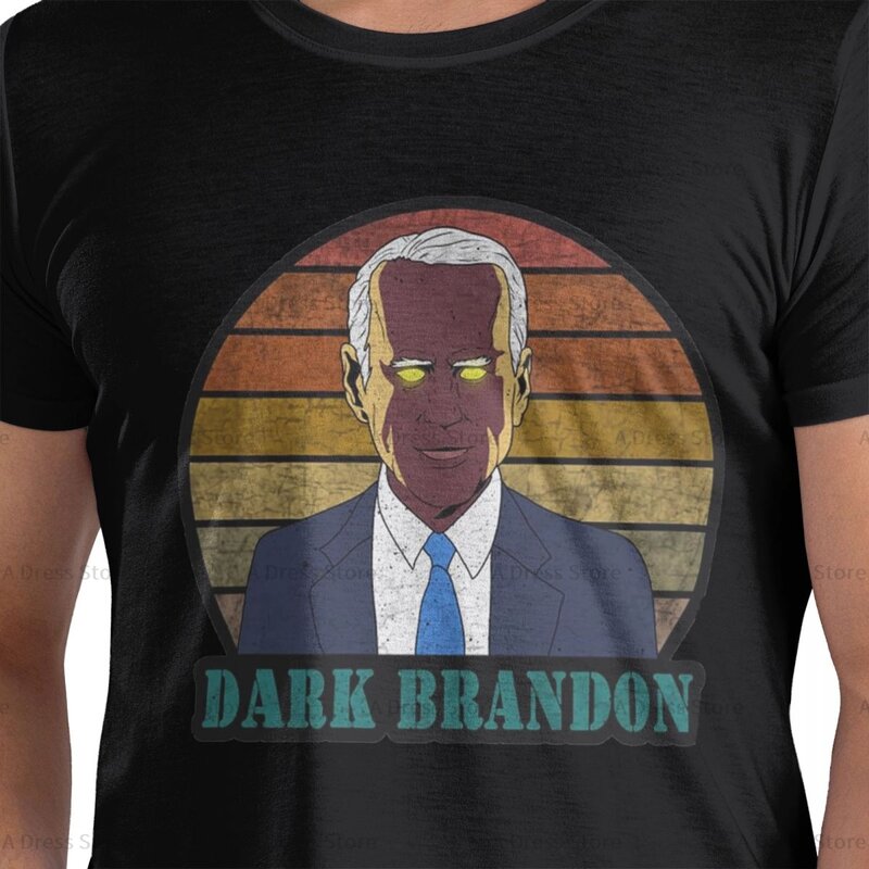 Dunkelheit Biden Dark Brandon 2024 Herren Rundhals ausschnitt übergroßes T-Shirt, Herren Sommer T-Shirts, Neuheit Rundhals T-Shirt Geschenk