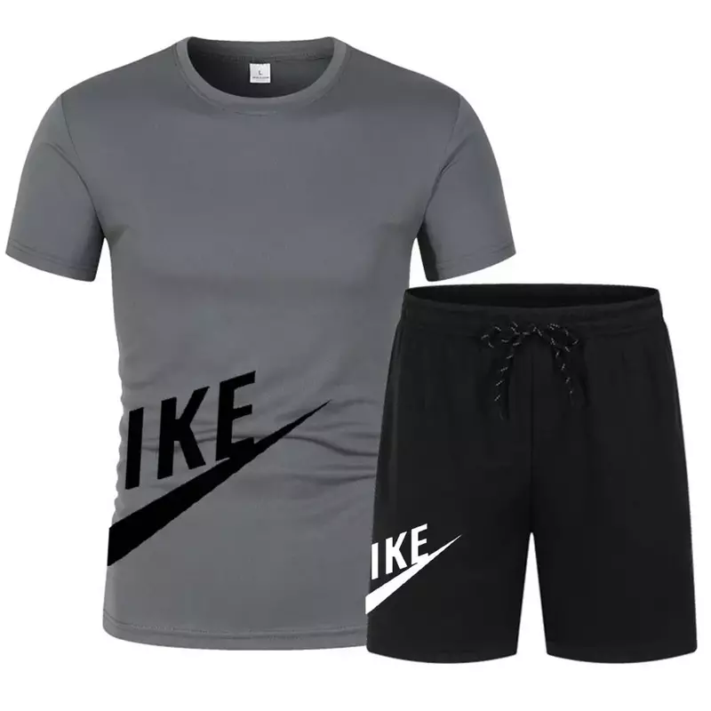 Summer men's suit fashion Korean sportswear men's short sleeve T-shirt + sports shorts suit men's casual men's wear