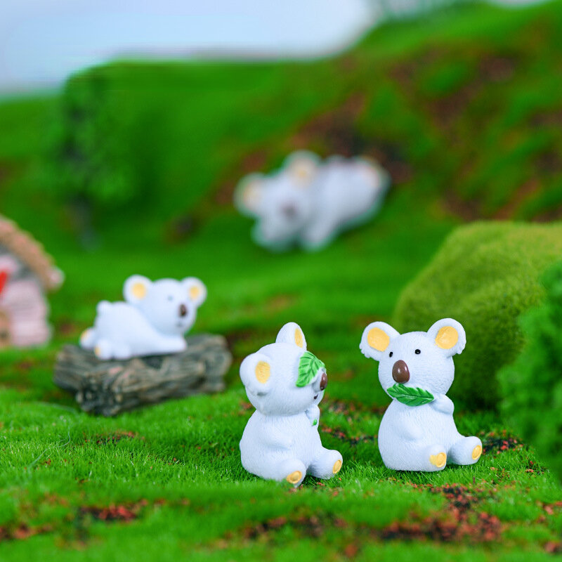 Resina Ornamento Figurinhas Em Miniatura Estilo Diferente Lovely Koala Urso Coala Mini Modelo Animal Kawaii Acessórios Decoração Do Jardim