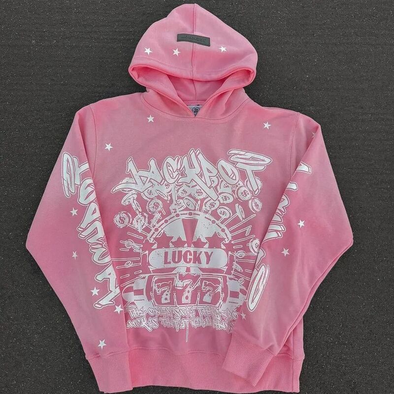 Leisure letter print pattern fat pig fashion hoodie for men's Harajuku retro Y2K hoodie 2024 Coats Gothic streetwear for women