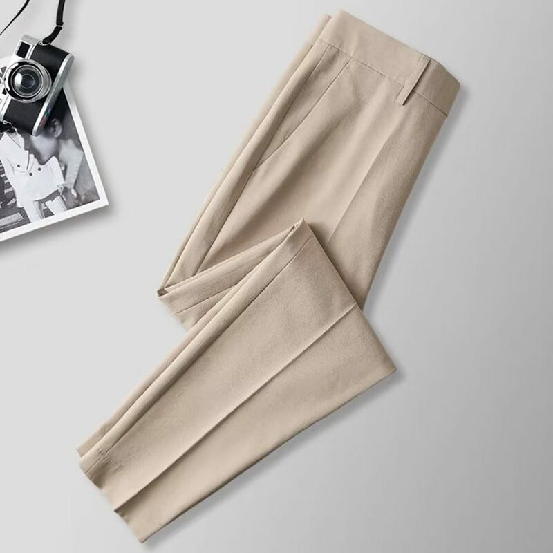 Pantalones de traje de alta calidad para hombre, 1 piezas, 28-36, drapeado, cintura media, sin elasticidad, poliéster, ajustado, Color sólido