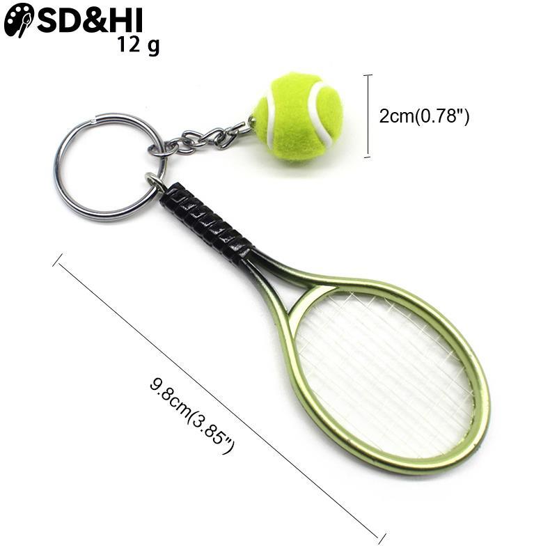 Cute Sport Mini Tennis Racket Pendant Keychain Keyring Key Chain Ring Finder Holer Accessories Gifts for Teenager Fan