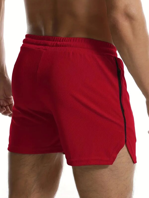 กางเกงขาสั้นออกกำลังกายแบบตาข่ายระบายอากาศแห้งเร็วกางเกงชายหาดออกกำลังกายในยิมฤดูร้อนสำหรับผู้ชาย