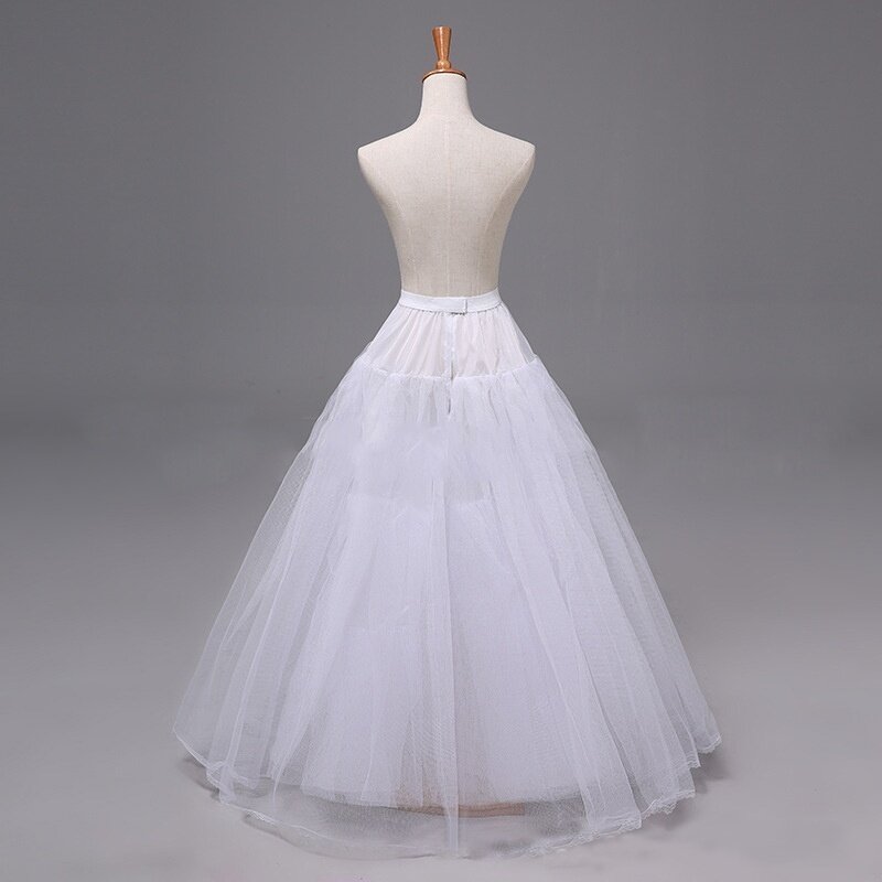الأبيض 3 طبقة ألف خط فستان الزفاف ثوب نسائي الزفاف زلات كاملة تنورة داخلية