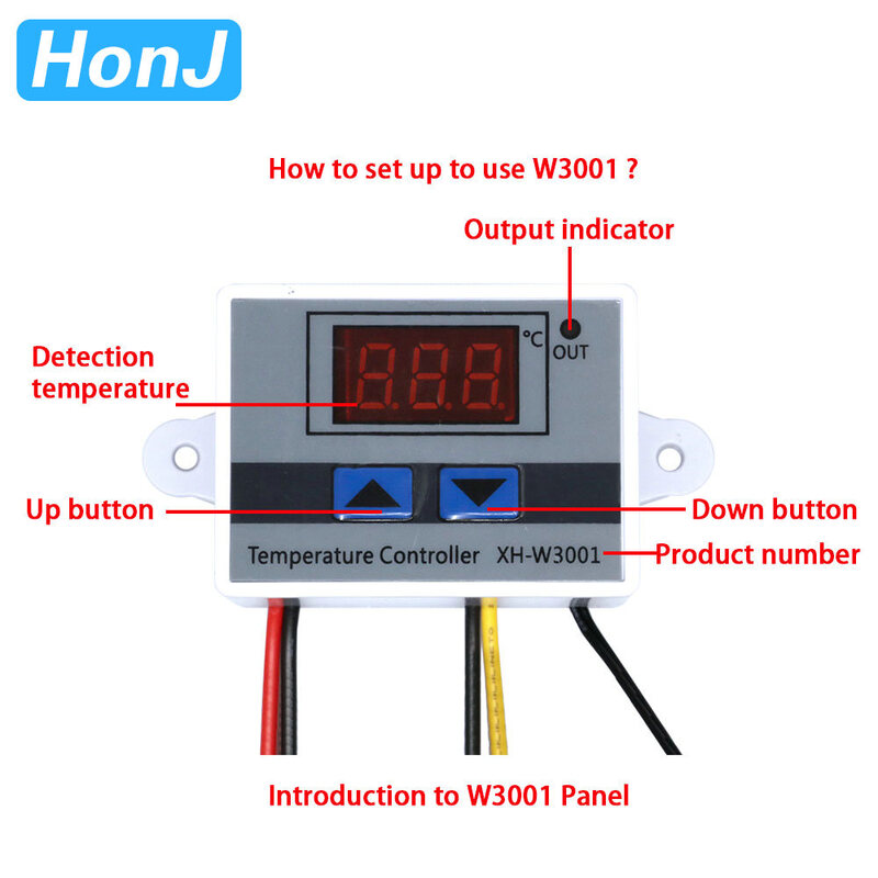XH-W3001 Termometer Sakelar Termostat Mikro Suhu Kontrol Digital Termoregulasi Baru 12/24/220V