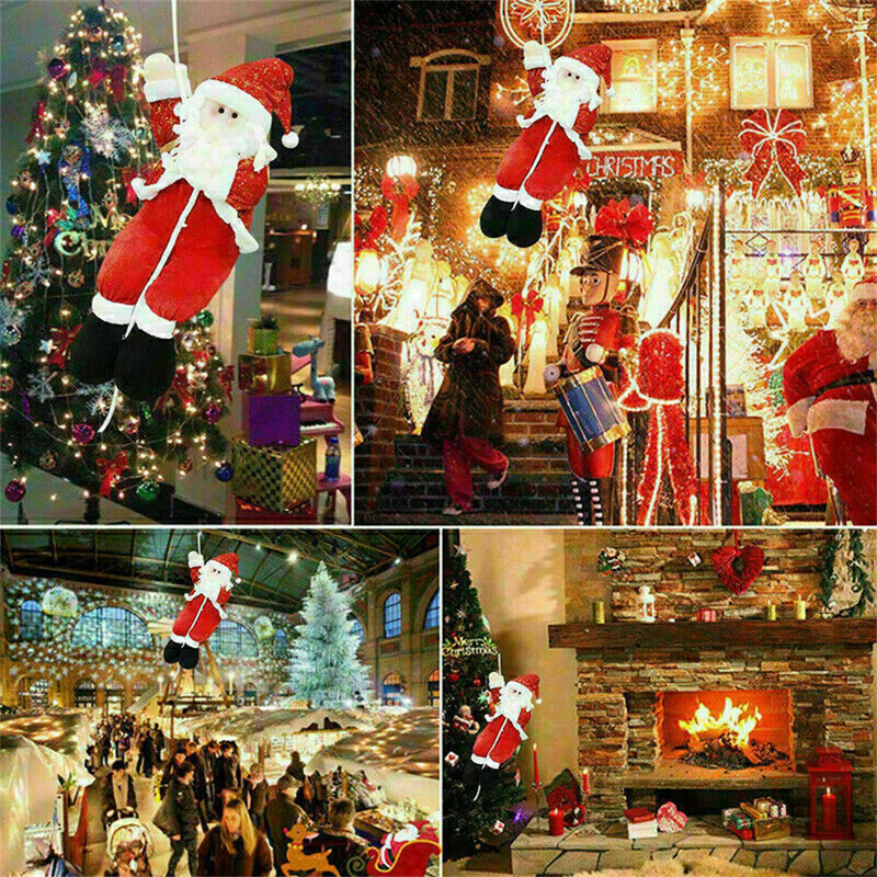 크리스마스 장식 산타클로스 등반 로프 인형 펜던트, 집 벽 창 크리스마스 트리 걸이 2023, 새해 크리스마스 장식