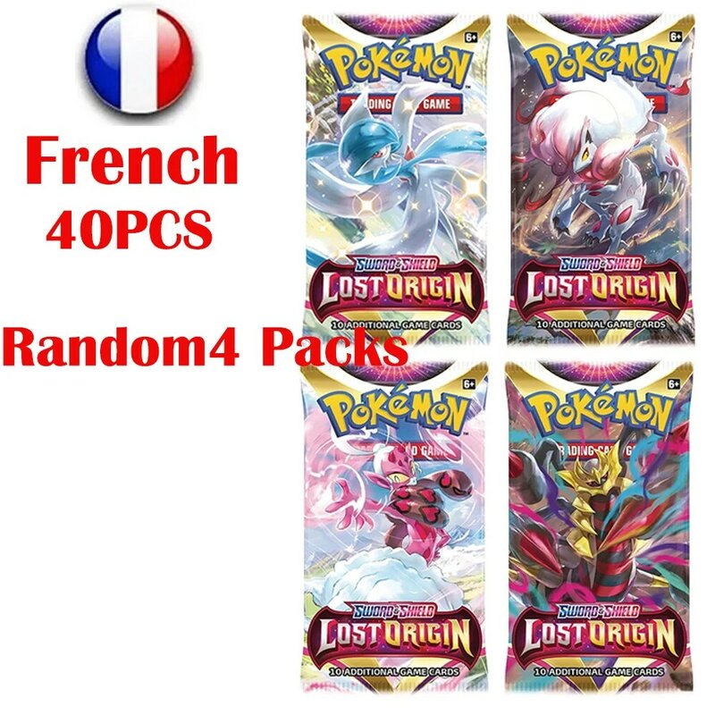 40Pcs Pokemon Cards English French Spain TCG: Hidden Fates Scarlet Violet Booster Collectible Trading Card Game Children Toy