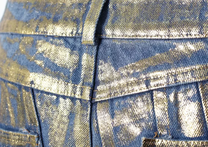Блестящие Серебристые синие женские брюки свободного кроя, стильная женская Деловая одежда для работы, 1 шт. широкие брюки