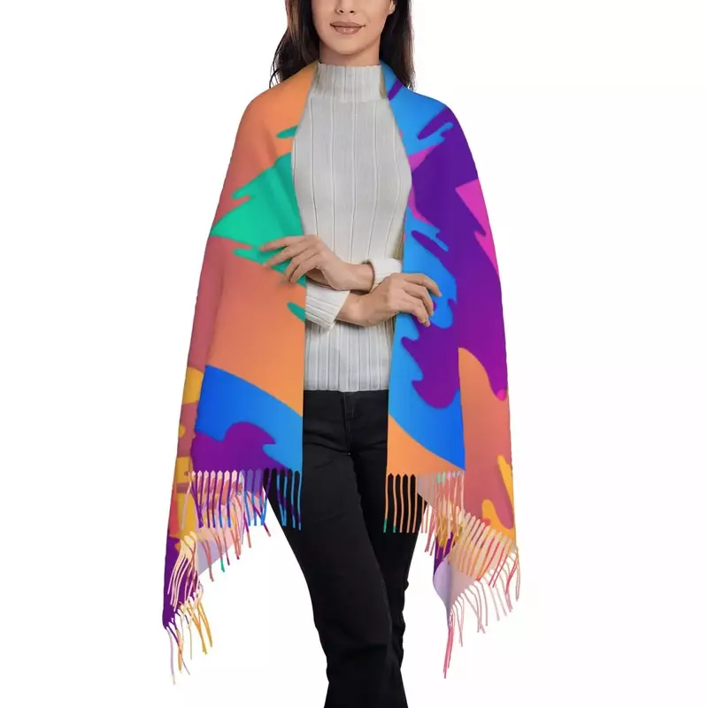 Abstracte Kleurrijke Sjaals En Wraps Voor Avondjurken Dames Chic Wear