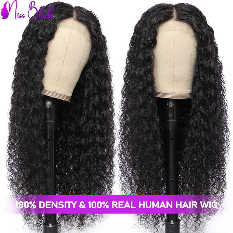 Perucas dianteiras do cabelo humano do laço da onda profunda para mulheres, cabelo remy brasileiro encaracolado, densidade 180%, 4x4, 5x5, 13x4, 13x6