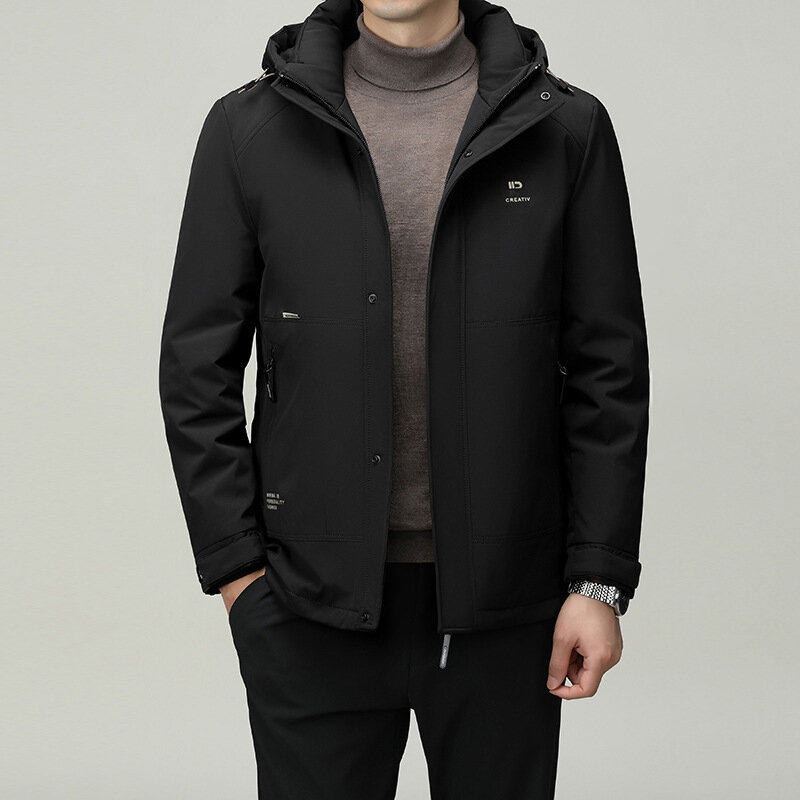 Chaqueta de plumón con capucha para hombre joven y de mediana edad, chaqueta con tanque interior desmontable, novedad de invierno, 2023