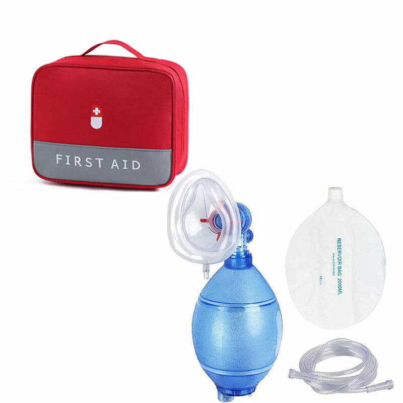 Kit de primeros auxilios de tubo de oxígeno para adultos, niños y bebés, reanimador Manual, bolsa de PVC Ambu, herramientas de aparatos de respiración simples