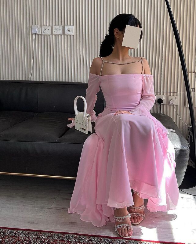 Vestido De fiesta De sirena De Dubái, elegante vestido De noche Formal, color rosa, novedad De 2023