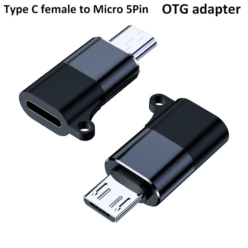 Adaptateur USB de type C femelle vers micro mâle, convertisseur OTG pour téléphone portable, connecteur de câble de données, adaptateur USB C pour ordinateur portable, ordinateur portable