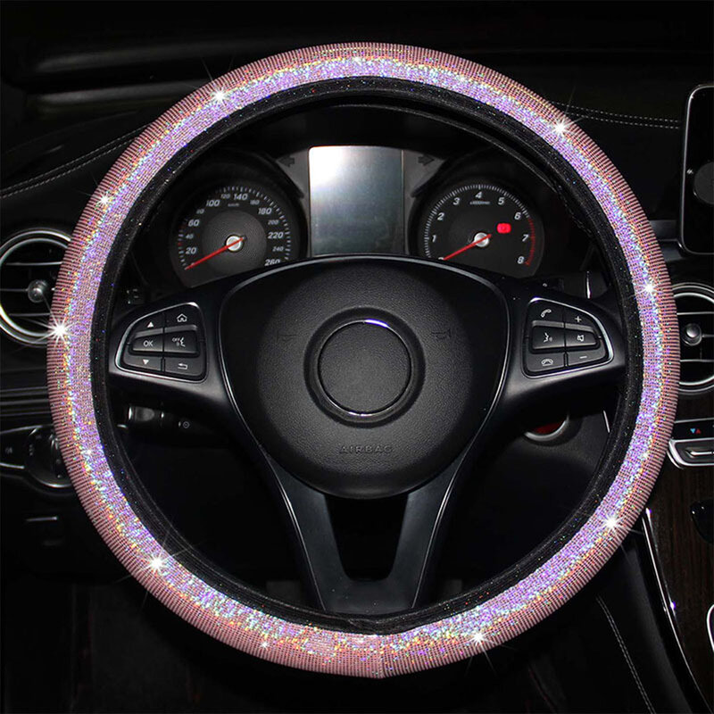 1pcs Steering Wheel Cover Handbrake Cover Size: 37-38cm Gear Cover Pink *Color: Pink 14.56-14.96 Inches Car Interior