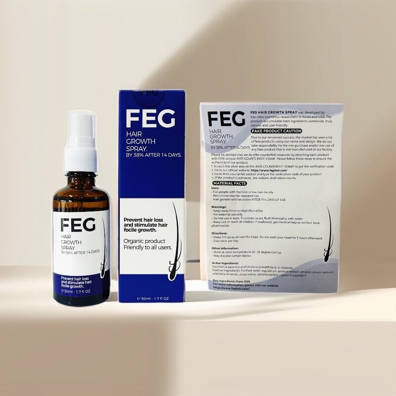 Feg Hair Revitalizing Spray, Adequado para cabelos saudáveis, 50 ml