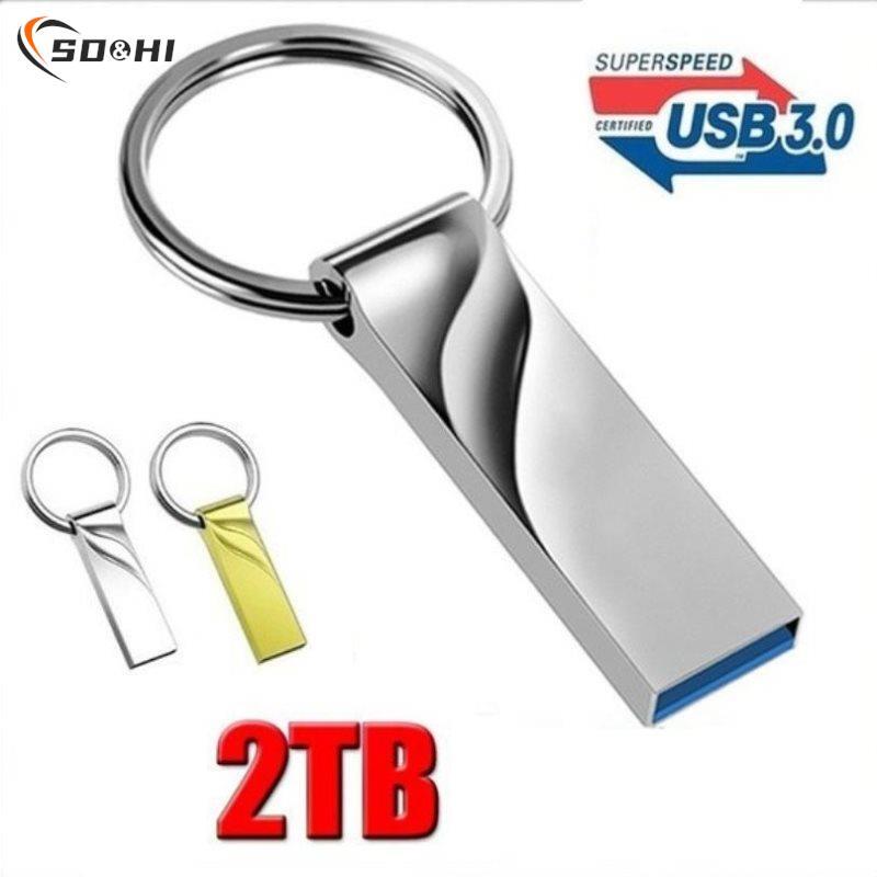 USB 3.0 Flash Drive 2TB de alta velocidade de armazenamento de memória de dados Thumb Stick para USB PC 1T 2T 128G 256G 512G Metal USB Flash Drive